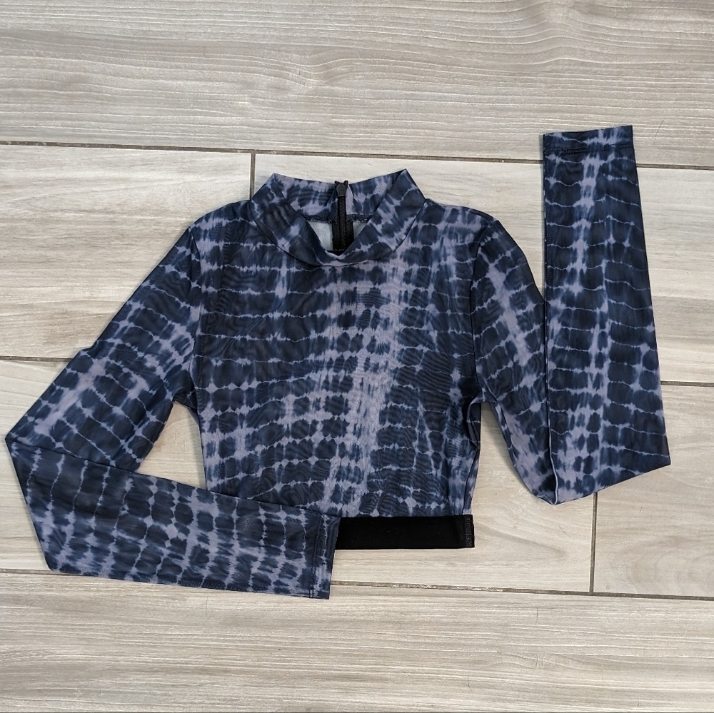 Jo+Jax Sheer Cropped Long Sleeve Top